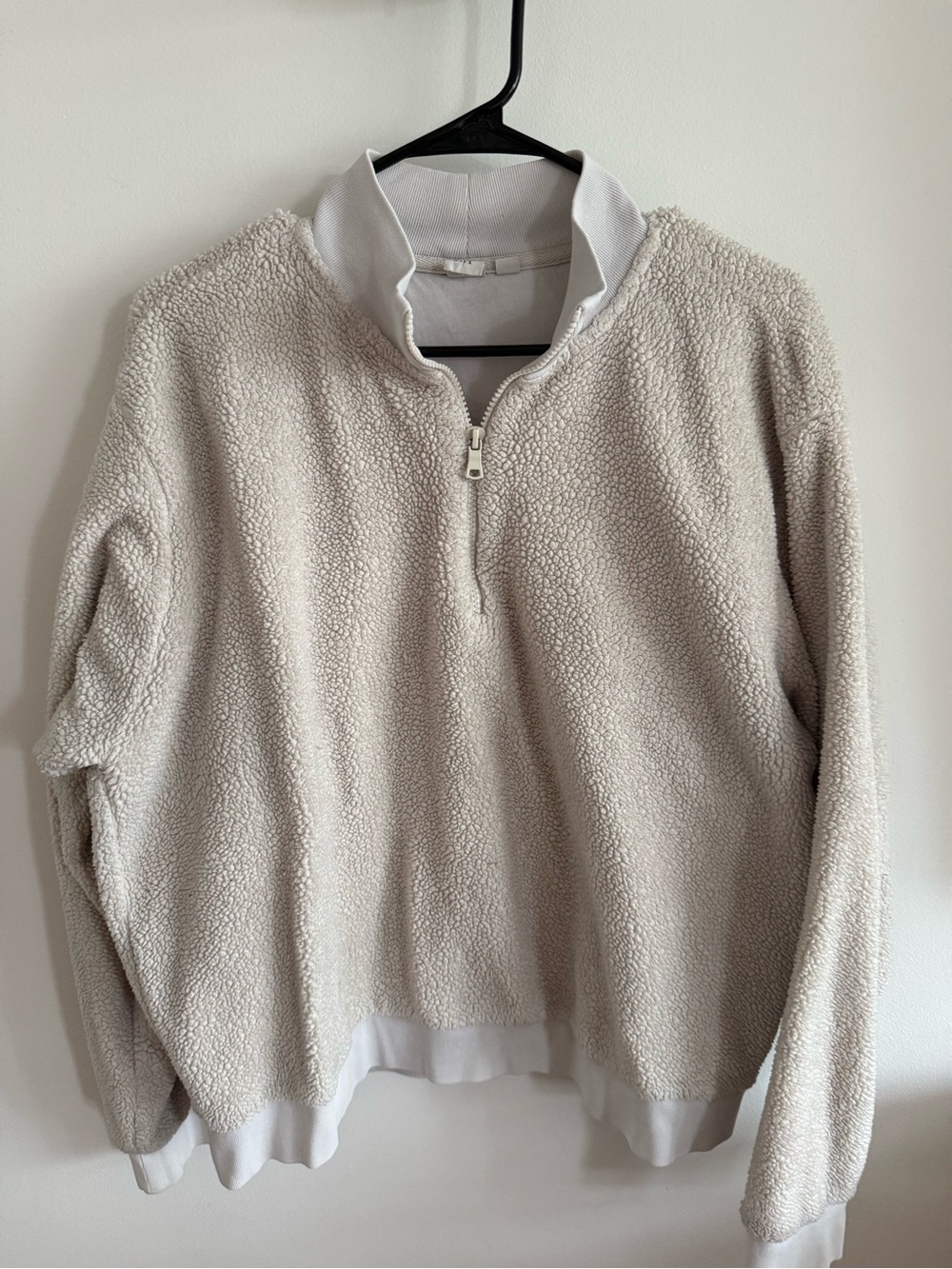 GAP Cream Sherpa Half-Zip Turtleneck Pullover